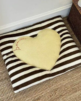 Fluffy Fleece Brown Striped Pet Bed
