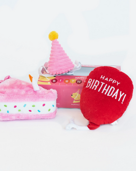 Zippypaws Birthday Box Pink 3pc