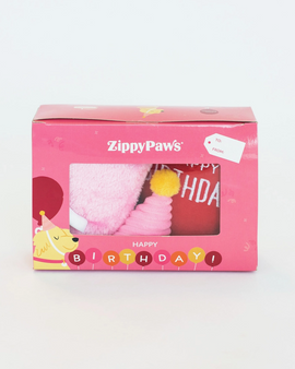 Zippypaws Birthday Box Pink 3pc
