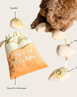 Cheesy Nachos Nosework Enrichment Toy | Snuffle | Squeaker