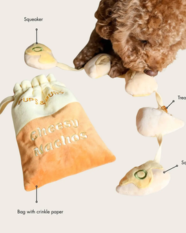 Cheesy Nachos Nosework Enrichment Toy | Snuffle | Squeaker