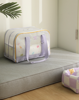 MUMMUR Windy Bag - Soft Lavender with Purple Plaid Cushion (M)