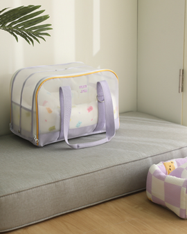 MUMMUR Windy Bag - Soft Lavender with Purple Plaid Cushion (M)