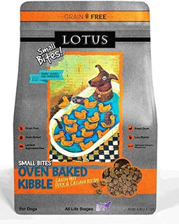 Lotus Oven-Baked Small Bites Grain-Free Duck & Cassava Recipe Dry Dog Food 4LBS