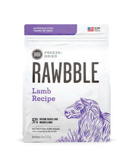 BIXBI Rawbble Lamb Recipe Grain-Free Freeze-Dried Dog Food 340g