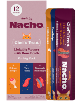 Made By Nacho Lickable Mousse with Bone Broth - Variety Pack