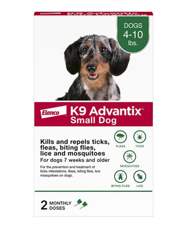 K9 Advantix Flea, Tick & Mosquito Prevention for Dogs 4-10 lbs. | Flea Drops for Small Dogs | Apply Monthly | 2 Treatments