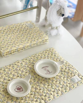 Cotton Non-slip Feeding Mat for Pet - Bunny Pattern