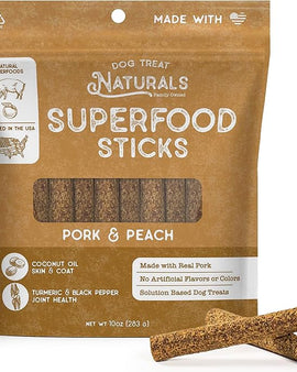 Dog Treat Naturals Pork & Peach Superfood Sticks