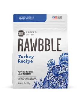 BIXBI Rawbble Turkey Recipe Grain-Free Freeze-Dried Dog Food 340g