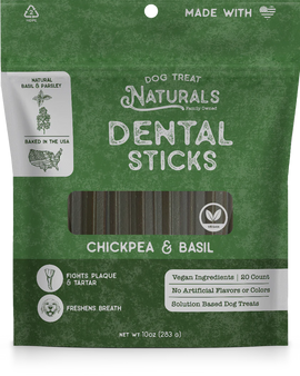 Dog Treat Naturals Chickpea & Basil Dental Sticks
