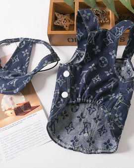 Monogram Patterned Denim Dress