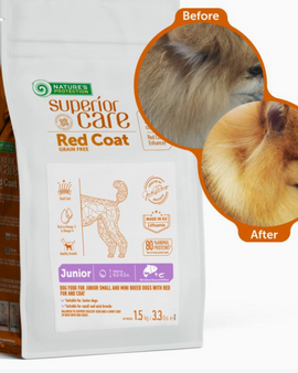 Junior Dogs Food For Red Coat Small Breeds with Salmon