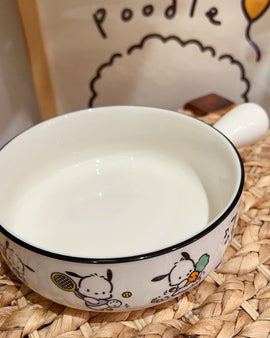 Pochacco Pet Ceramic Bowl with Handle