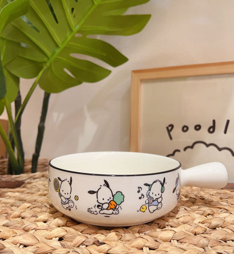 Pochacco Pet Ceramic Bowl with Handle