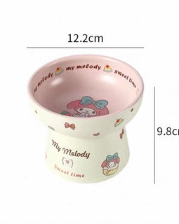 Ceramic Elevated Pet Bowl with Wide Rim - Melody