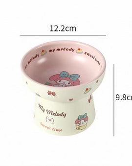 Ceramic Elevated Pet Bowl with Wide Rim - Melody