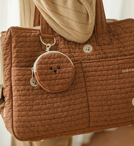 quilted two in one shoulder bag (brown)