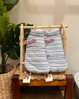 Striped Down Vest One-Piece