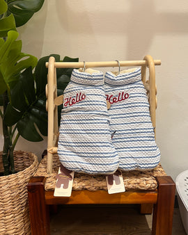 Striped Down Vest One-Piece