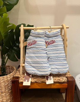 Striped Down Vest One-Piece