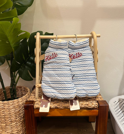 Striped Down Vest One-Piece