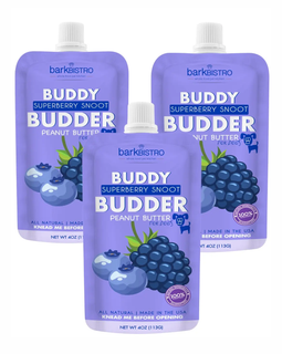 Dog Peanut Butter - 4oz Squeeze Packs Superberry Budder