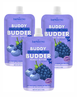 Dog Peanut Butter - 4oz Squeeze Packs Superberry Budder