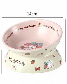 Ceramic Elevated Slanted-Rim Pet Bowl - Melody