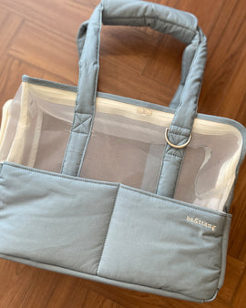 mesh two in one shoulder bag - BLUE
