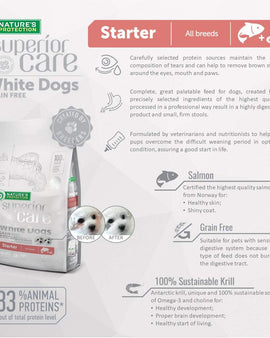 Nature's Protection White Dogs Grain Free Salmon Starter 1.5kg