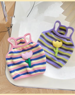 Tulip Flower Stripe Tank Top