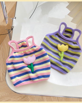 Tulip Flower Stripe Tank Top
