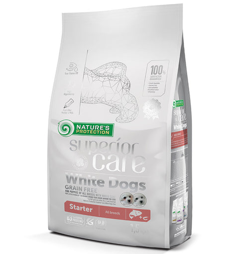 Nature's Protection White Dogs Grain Free Salmon Starter 1.5kg