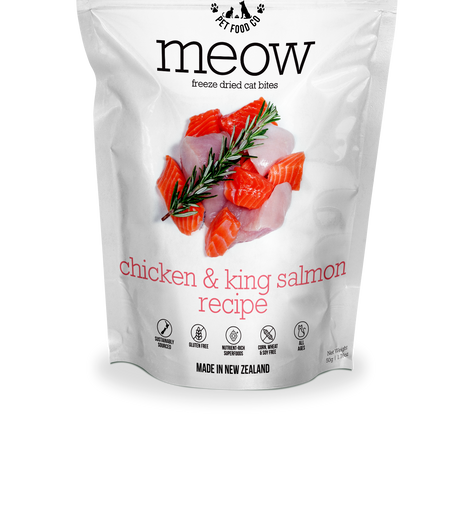 MEOW Chicken & King Salmon Freeze Dried Cat Food 9.9oz
